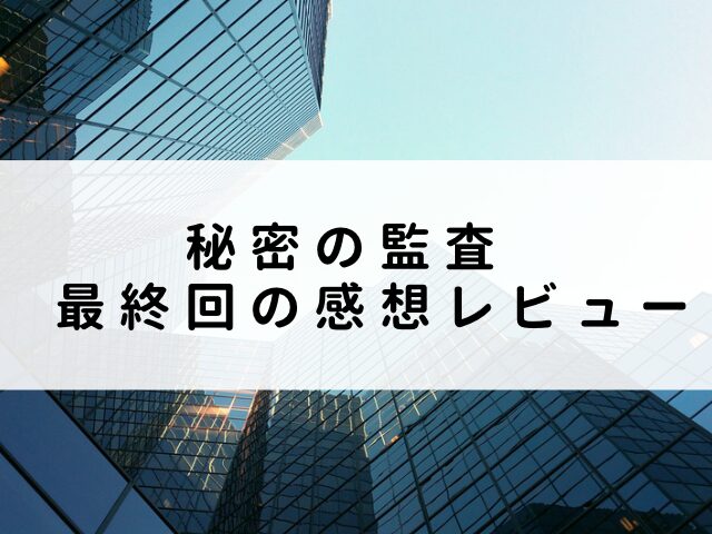 秘密の監査　最終回